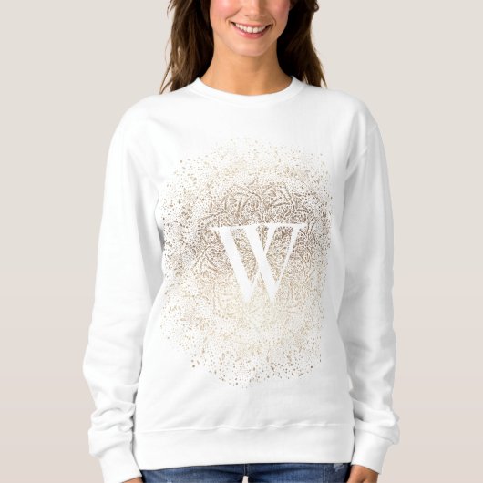 Gold Sparkle Snowflake Monogram Sweatshirt (Vorderseite)