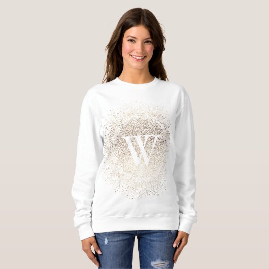 Gold Sparkle Snowflake Monogram Sweatshirt (Vorne ganz)