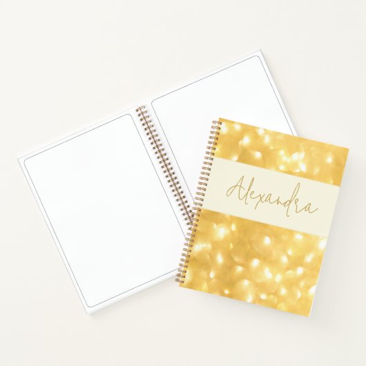 Gold Sparkle Spiral Notebook Notizblock (Innenseite)