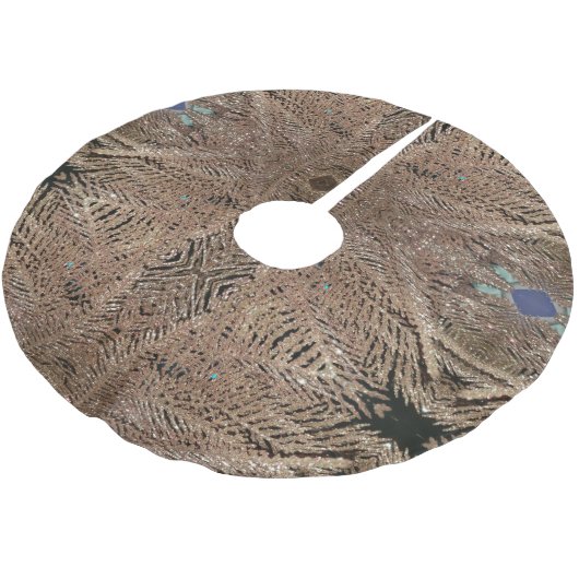 Gold Sparkle Star Polyester Weihnachtsbaumdecke (Schrägansicht)