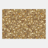 Gold Sparkle Stars Geschenkpapier Set (Vorderseite 3)