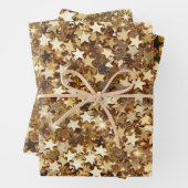 Gold Sparkle Stars Geschenkpapier Set (Beispiel)