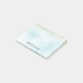 Gold Sparkle Stars Glitzy Glitzer Post-it Klebezettel (angewinkelt)