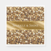 Gold Sparkle Stars Serviette (Vorderseite)