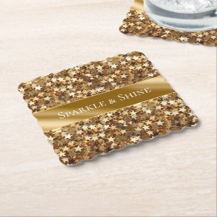Gold Sparkle Stars Untersetzer