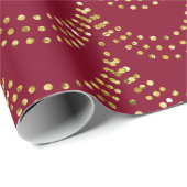 Gold Sparkle Swag Strip auf Burgundy Red Geschenkpapier (Rolleneckpunkt)