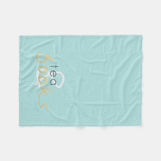 Gold Sparkle Tee and Books Fleece Blanket (Vorderseite (Horizontal))