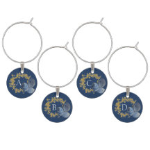 Gold Sparkle und Blue Leaf Monogramm Fügen Sie Ihr