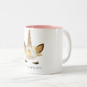 Gold Sparkle Unicorn Zweifarbige Tasse (VorderseiteRechts)