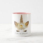 Gold Sparkle Unicorn Zweifarbige Tasse (Mittel)