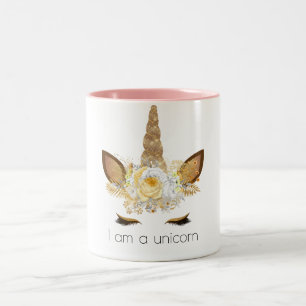 Gold Sparkle Unicorn Zweifarbige Tasse