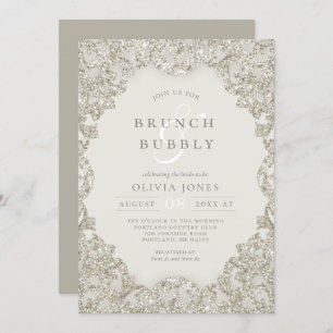 Gold Sparkle Vintag Elegance Brunch und Bubbly Einladung
