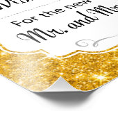 Gold Sparkle Wedding Advice und Wünsche Signierung Fotodruck (Ecke)