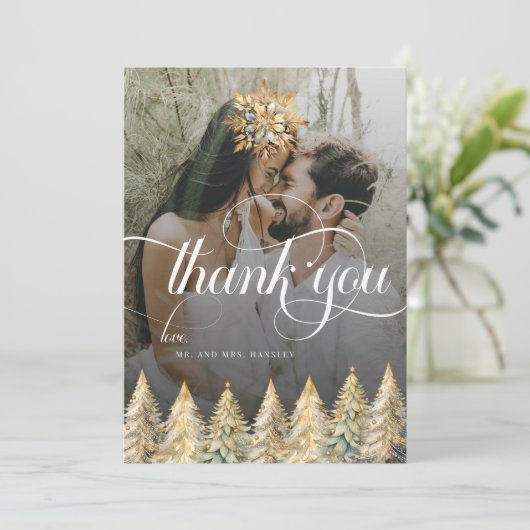 Gold Sparkle Weihnachtszeit Dankeskarte (Stehend Vorderseite)