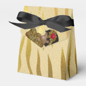 Gold Sparkle Zebra Print Fevor Box Geschenkschachtel (Vorderseite)