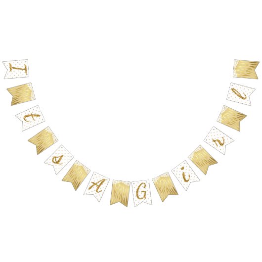 Gold Sparkle Zebra Print Polka Dot Banner Flags (Alle)