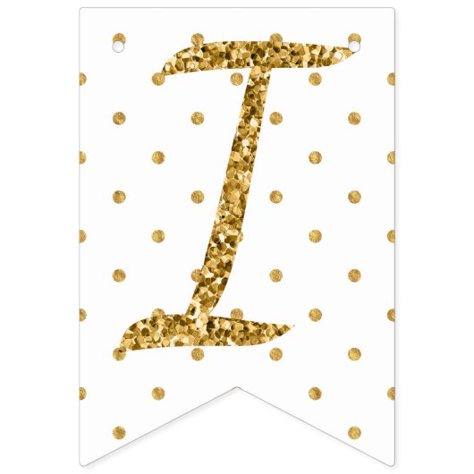 Gold Sparkle Zebra Print Polka Dot Banner Flags (Erste Fahne)