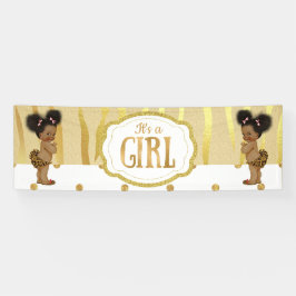 Gold Sparkle Zebra Print Vintag Baby Showbanne Banner