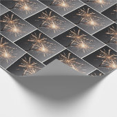 Gold-Sparkler auf Grau Geschenkpapier (Ecke)