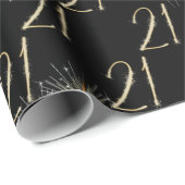 Gold Sparkler für den 21. Geburtstag Geschenkpapier (Rolleneckpunkt)