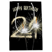 Gold Sparkler für den 21. Geburtstag Mittlere Geschenktüte (Vorderseite)