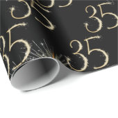 Gold Sparkler zum 35. Geburtstag Geschenkpapier (Rolleneckpunkt)
