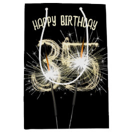Gold Sparkler zum 35. Geburtstag Mittlere Geschenktüte