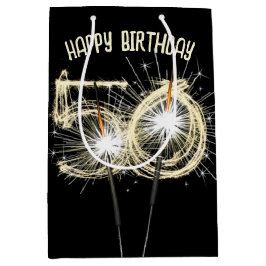 Gold Sparkler zum 50. Geburtstag Mittlere Geschenktüte