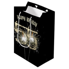 Gold Sparkler zum 55. Geburtstag Mittlere Geschenktüte