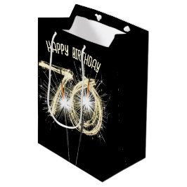 Gold Sparkler zum 70. Geburtstag Mittlere Geschenktüte