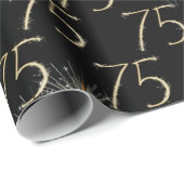 Gold Sparkler zum 75. Geburtstag Geschenkpapier (Rolleneckpunkt)