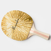Gold Sparkline Firework Personalisiert Tischtennis Schläger (Seitenansicht)
