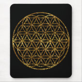Gold-Sparkling-Blume | Angst Geometrie Mousepad (Vorne)