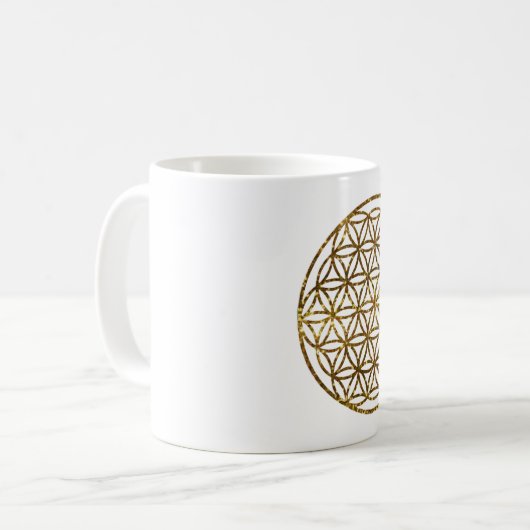 Gold-Sparkling-Blume Kaffeetasse (Vorderseite Links)