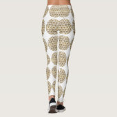 Gold-Sparkling-Blume Leggings (Rückseite)