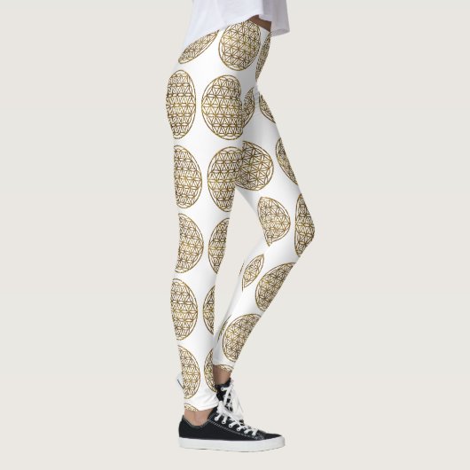 Gold-Sparkling-Blume Leggings (Rechts)