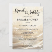 Gold Sparkling Bruch und Bubbly Brautparty Einladung (Vorderseite)