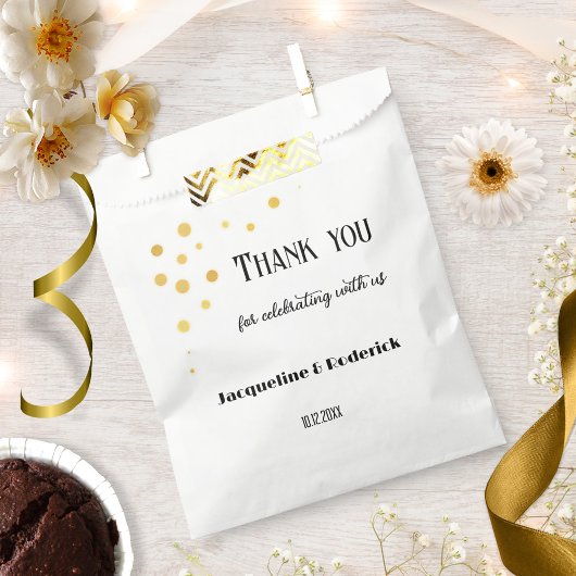 Gold Sparkling Confetti Personalisiert Wedding Geschenktütchen