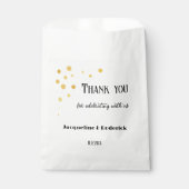 Gold Sparkling Confetti Personalisiert Wedding Geschenktütchen (Vorderseite)