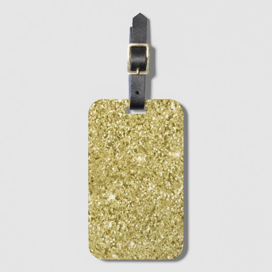 Gold Sparkling Glitzer Gepäckanhänger (Vorderseite Vertikal)
