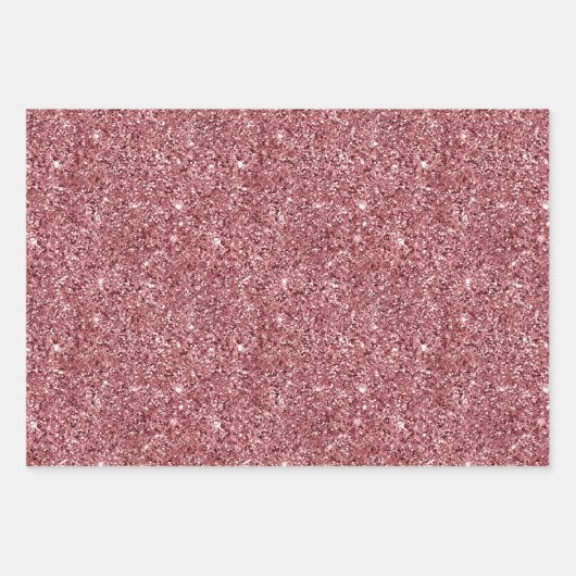 Gold Sparkling Glitzer Geschenkpapier Set (Vorderseite 3)