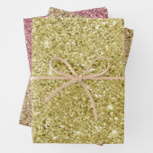 Gold Sparkling Glitzer Geschenkpapier Set (Beispiel)