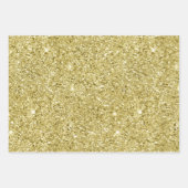 Gold Sparkling Glitzer Geschenkpapier Set (Vorderseite)