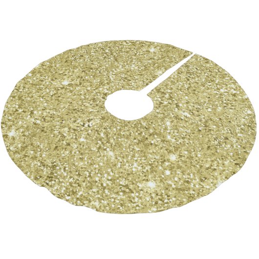 Gold Sparkling Glitzer Polyester Weihnachtsbaumdecke (Schrägansicht)