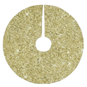 Gold Sparkling Glitzer Polyester Weihnachtsbaumdecke
