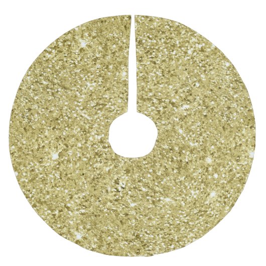 Gold Sparkling Glitzer Polyester Weihnachtsbaumdecke (Vorderseite)