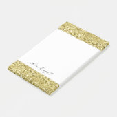 Gold Sparkling Glitzer Post-it Klebezettel (angewinkelt)