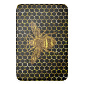 Gold Sparkling Königin Bee Gold Hexagon Biene Badematte (Vorderseite Vertikal)