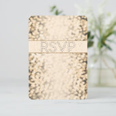 Gold Sparkling Lights Glam Wedding RSVP Card Einladung (Stehend Vorderseite)