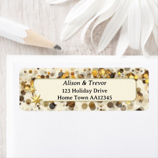 Gold Sparkling Weihnachts-Rücksendeaufkleber (Insitu)